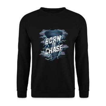 Erlebe Die Faszinierende Welt Des Tornadojagens - Unisex Pullover - Schwarz - Vorne - Alina (178cm) & Michal (187cm)
