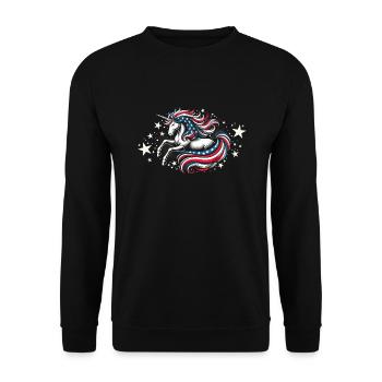 Patriotisme magique Licorne américaine États-Unis - Sweat-shirt Unisexe - noir - Devant - Alina (178cm) & Michal (187cm)
