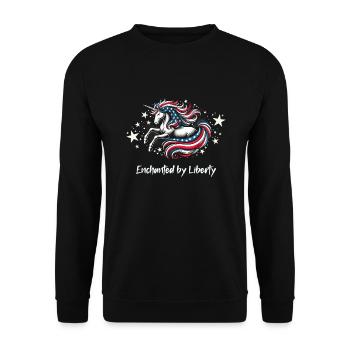 Magical Patriotism American Unicorn USA - Unisex Sweatshirt - black - Front - Alina (178cm) & Michal (187cm)