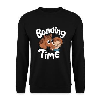 Funny horse motifs for horse lovers and - Unisex Sweatshirt - black - Front - Alina (178cm) & Michal (187cm)