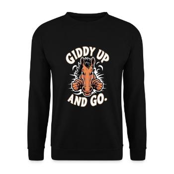 Motifs de chevaux amusants pour les amoureux des chevaux et - Sweat-shirt Unisexe - noir - Devant - Alina (178cm) & Michal (187cm)