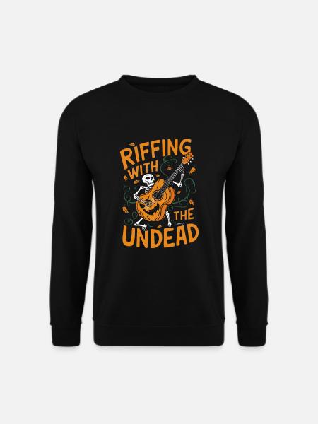 Musikalisch Kürbis Herbst Vibes Gespenstisch - Unisex Pullover - Schwarz