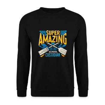 School administrators School staff Caretakers - Unisex Sweatshirt - black - Front - Alina (178cm) & Michal (187cm)