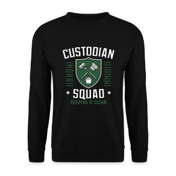 School administrators School staff Caretakers - Unisex Sweatshirt - black - Front - Alina (178cm) & Michal (187cm)