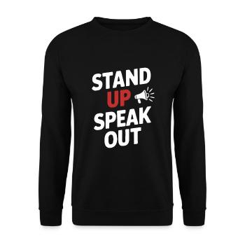 Raising awareness of domestic violence - Unisex Sweatshirt - black - Front - Alina (178cm) & Michal (187cm)