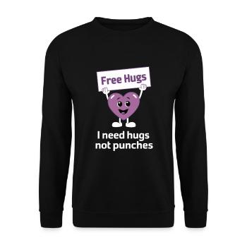 Raising awareness of domestic violence - Unisex Sweatshirt - black - Front - Alina (178cm) & Michal (187cm)