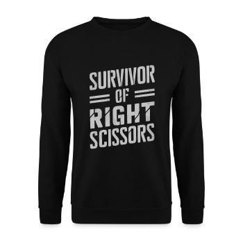 Linkshänder Lefty Left-hander Leftie Buddy - Unisex Sweatshirt - black - Front - Alina (178cm) & Michal (187cm)