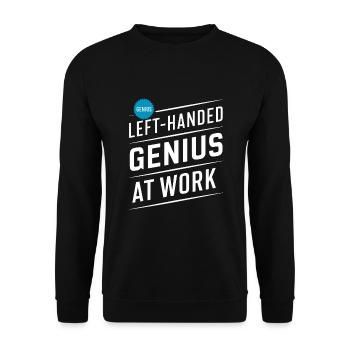 Linkshänder Lefty Left-hander Leftie Buddy - Unisex Sweatshirt - black - Front - Alina (178cm) & Michal (187cm)