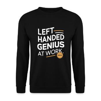 Linkshänder Lefty Left-hander Leftie Buddy - Unisex Sweatshirt - black - Front - Alina (178cm) & Michal (187cm)