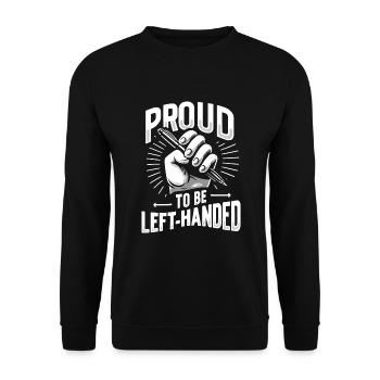 Linkshänder Lefty Left-hander Leftie Buddy - Unisex Sweatshirt - black - Front - Alina (178cm) & Michal (187cm)