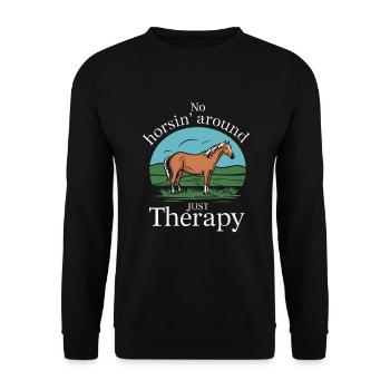 Heilung Durch Pferdetherapie Und Therapeutisches - Unisex Pullover - Schwarz - Vorne - Alina (178cm) & Michal (187cm)