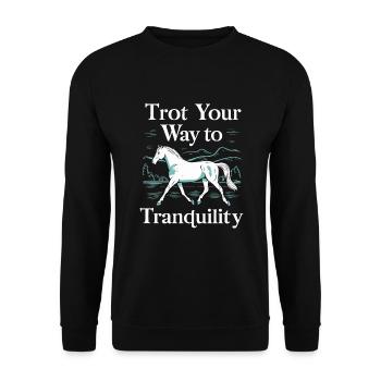 Heilung Durch Pferdetherapie Und Therapeutisches - Unisex Pullover - Schwarz - Vorne - Alina (178cm) & Michal (187cm)