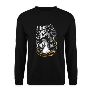Heilung Durch Pferdetherapie Und Therapeutisches - Unisex Pullover - Schwarz - Vorne - Alina (178cm) & Michal (187cm)