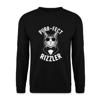 Rizzler niche for meme humor fans - Unisex Sweatshirt - black - Front - Alina (178cm) & Michal (187cm)