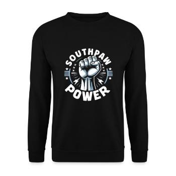 Linkshänder Lefty Left-hander Leftie Buddy - Unisex Sweatshirt - black - Front - Alina (178cm) & Michal (187cm)
