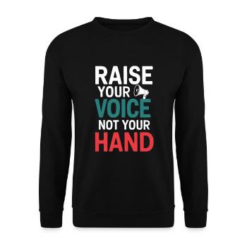 Raising awareness of domestic violence - Unisex Sweatshirt - black - Front - Alina (178cm) & Michal (187cm)