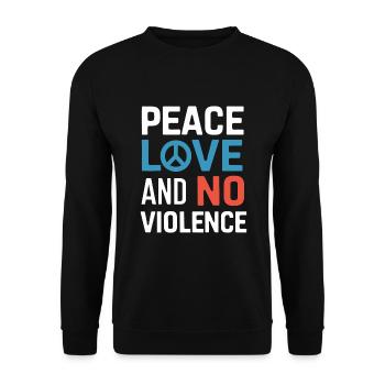 Raising awareness of domestic violence - Unisex Sweatshirt - black - Front - Alina (178cm) & Michal (187cm)