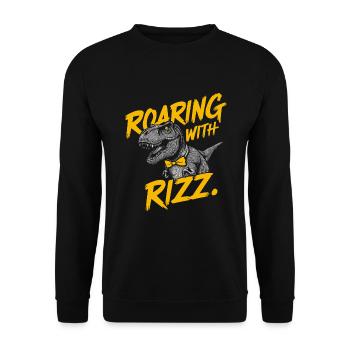 Rizzler Culture with Dinosaur Art and T-Rex - Unisex Sweatshirt - black - Front - Alina (178cm) & Michal (187cm)