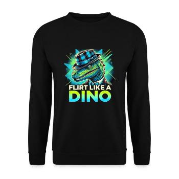Rizzler Culture with Dinosaur Art and T-Rex - Unisex Sweatshirt - black - Front - Alina (178cm) & Michal (187cm)