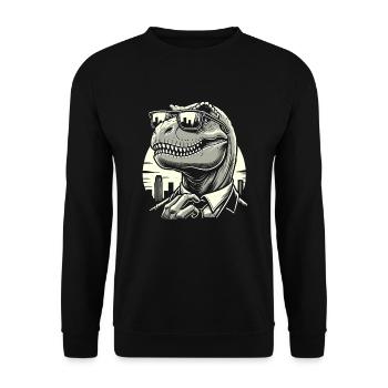 Rizzler Culture with Dinosaur Art and T-Rex - Unisex Sweatshirt - black - Front - Alina (178cm) & Michal (187cm)
