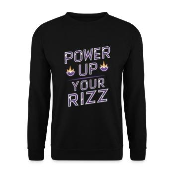 Rizzler Culture Gaming Life Rizzler Quotes - Unisex Pullover - Schwarz - Vorne - Alina (178cm) & Michal (187cm)