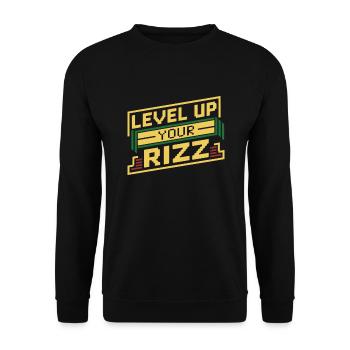Rizzler Culture Gaming Life Rizzler Quotes - Unisex Pullover - Schwarz - Vorne - Alina (178cm) & Michal (187cm)