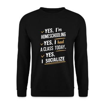 Homeschool Mom Dad Family Life Community Journey - Unisex Pullover - Schwarz - Vorne - Alina (178cm) & Michal (187cm)