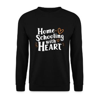 Homeschool Mom Dad Family Life Community Journey - Unisex Pullover - Schwarz - Vorne - Alina (178cm) & Michal (187cm)