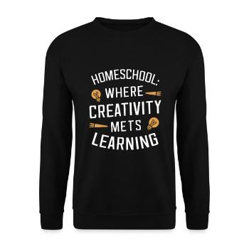 Homeschool Mom Dad Family Life Community Journey - Unisex Pullover - Schwarz - Vorne - Alina (178cm) & Michal (187cm)