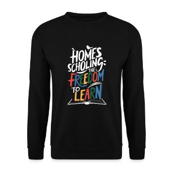 Homeschool Mom Dad Family Life Community Journey - Unisex Sweatshirt - black - Front - Alina (178cm) & Michal (187cm)