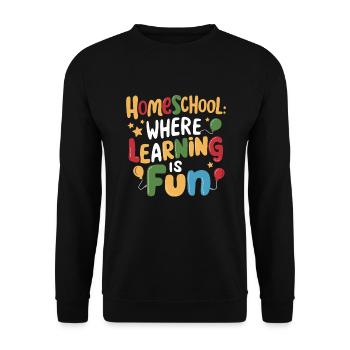 Homeschool Mom Dad Family Life Community Journey - Unisex Sweatshirt - black - Front - Alina (178cm) & Michal (187cm)