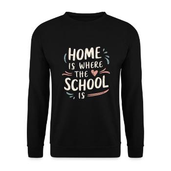 Homeschool Mom Dad Family Life Community Journey - Unisex Sweatshirt - black - Front - Alina (178cm) & Michal (187cm)