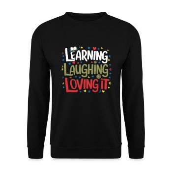 Homeschool Mom Dad Family Life Community Journey - Unisex Sweatshirt - black - Front - Alina (178cm) & Michal (187cm)