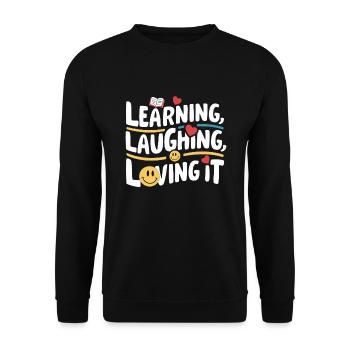 Homeschool Mom Dad Family Life Community Journey - Unisex Pullover - Schwarz - Vorne - Alina (178cm) & Michal (187cm)