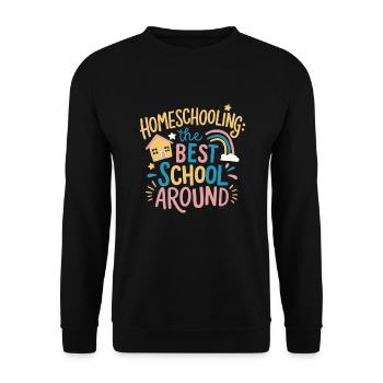 Homeschool Mom Dad Family Life Community Journey - Unisex Sweatshirt - black - Front - Alina (178cm) & Michal (187cm)