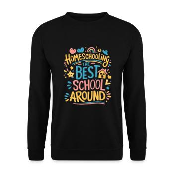 Homeschool Mom Dad Family Life Community Journey - Unisex Sweatshirt - black - Front - Alina (178cm) & Michal (187cm)