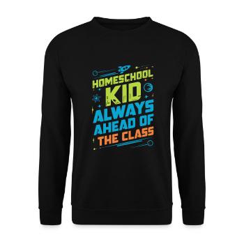 École-maison Maman Papa Vie de famille Parcours communautaire - Sweat-shirt Unisexe - noir - Devant - Alina (178cm) & Michal (187cm)