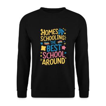 Homeschool Mom Dad Family Life Community Journey - Unisex Pullover - Schwarz - Vorne - Alina (178cm) & Michal (187cm)