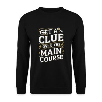 Meurtre Mystère Tenue De Dîner, Fête, Scène De Crime - Sweat-shirt Unisexe - noir - Devant - Alina (178cm) & Michal (187cm)