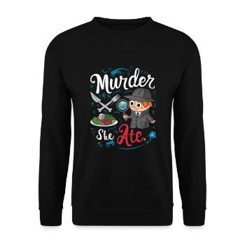 Meurtre Mystère Tenue De Dîner, Fête, Scène De Crime - Sweat-shirt Unisexe - noir - Devant - Alina (178cm) & Michal (187cm)