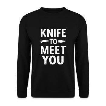 Krimi-dinner-outfit, Party, Tatort - Unisex Pullover - Schwarz - Vorne - Alina (178cm) & Michal (187cm)