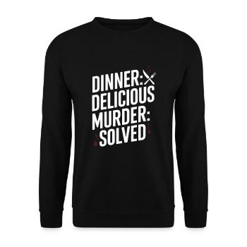 Meurtre Mystère Tenue De Dîner, Fête, Scène De Crime - Sweat-shirt Unisexe - noir - Devant - Alina (178cm) & Michal (187cm)