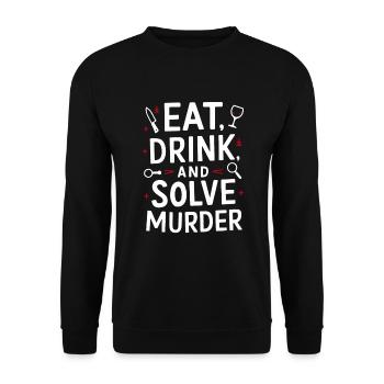 Meurtre Mystère Tenue De Dîner, Fête, Scène De Crime - Sweat-shirt Unisexe - noir - Devant - Alina (178cm) & Michal (187cm)