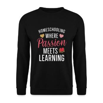 Homeschool Mom Dad Family Life Community Journey - Unisex Sweatshirt - black - Front - Alina (178cm) & Michal (187cm)