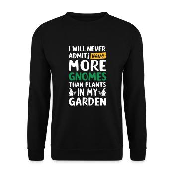 Garden Gnomes Gnome Lover Funny Gnome Gardening - Unisex Sweatshirt - black - Front - Alina (178cm) & Michal (187cm)