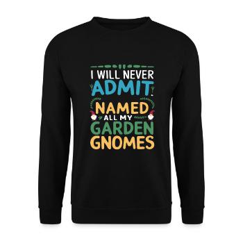 Garden Gnomes Gnome Lover Funny Gnome Gardening - Unisex Sweatshirt - black - Front - Alina (178cm) & Michal (187cm)
