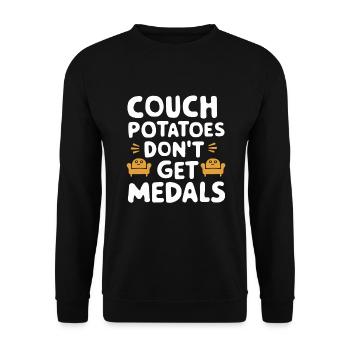 Triathlon Swim Bike Run Triathlete Sports Gift - Unisex Sweatshirt - black - Front - Alina (178cm) & Michal (187cm)