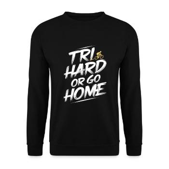 Triathlon Swim Bike Run Triathlete Sports Gift - Unisex Sweatshirt - black - Front - Alina (178cm) & Michal (187cm)