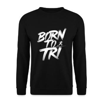 Triathlon Swim Bike Run Triathlete Sports Gift - Unisex Sweatshirt - black - Front - Alina (178cm) & Michal (187cm)