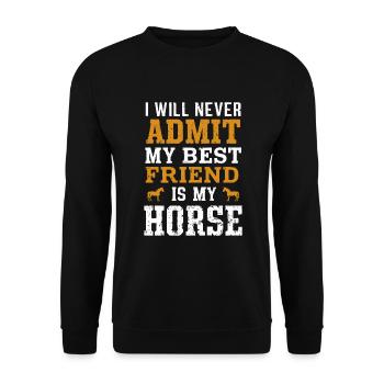 Cowboy living in the wild west with cowboy hat and - Unisex Sweatshirt - black - Front - Alina (178cm) & Michal (187cm)